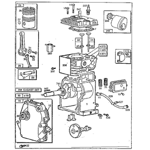 Cylinder Assembly Diagram and Parts List for 6B 1863-01 - 1863-01 Briggs and Stratton Engine